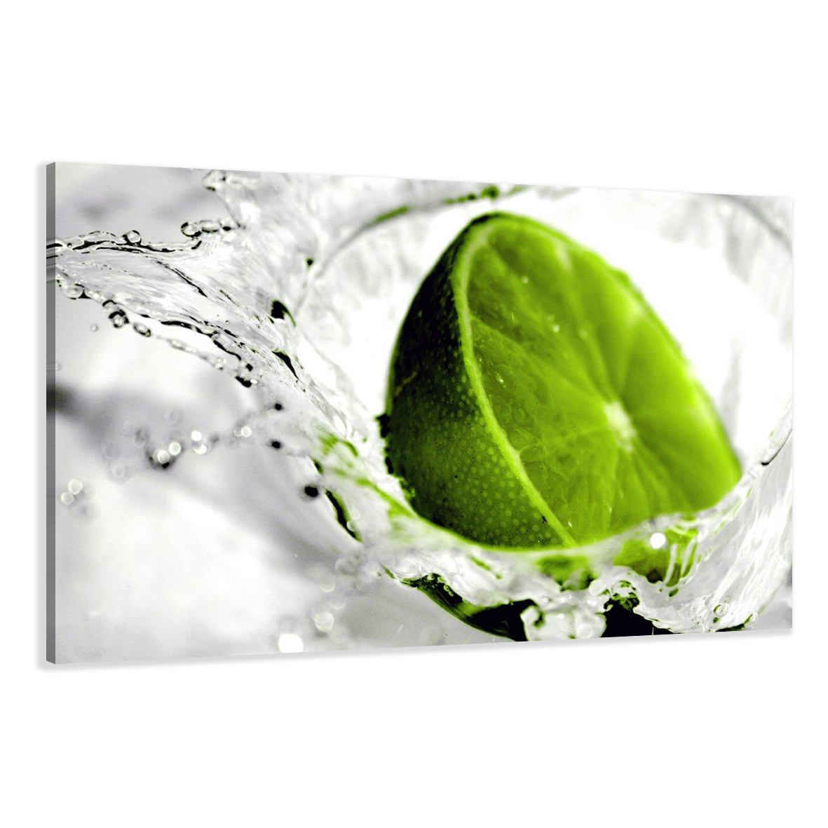 Bild Marken Bilder Leinwand auf Rahmen Limette grün 80cm XXL 3 4131/>