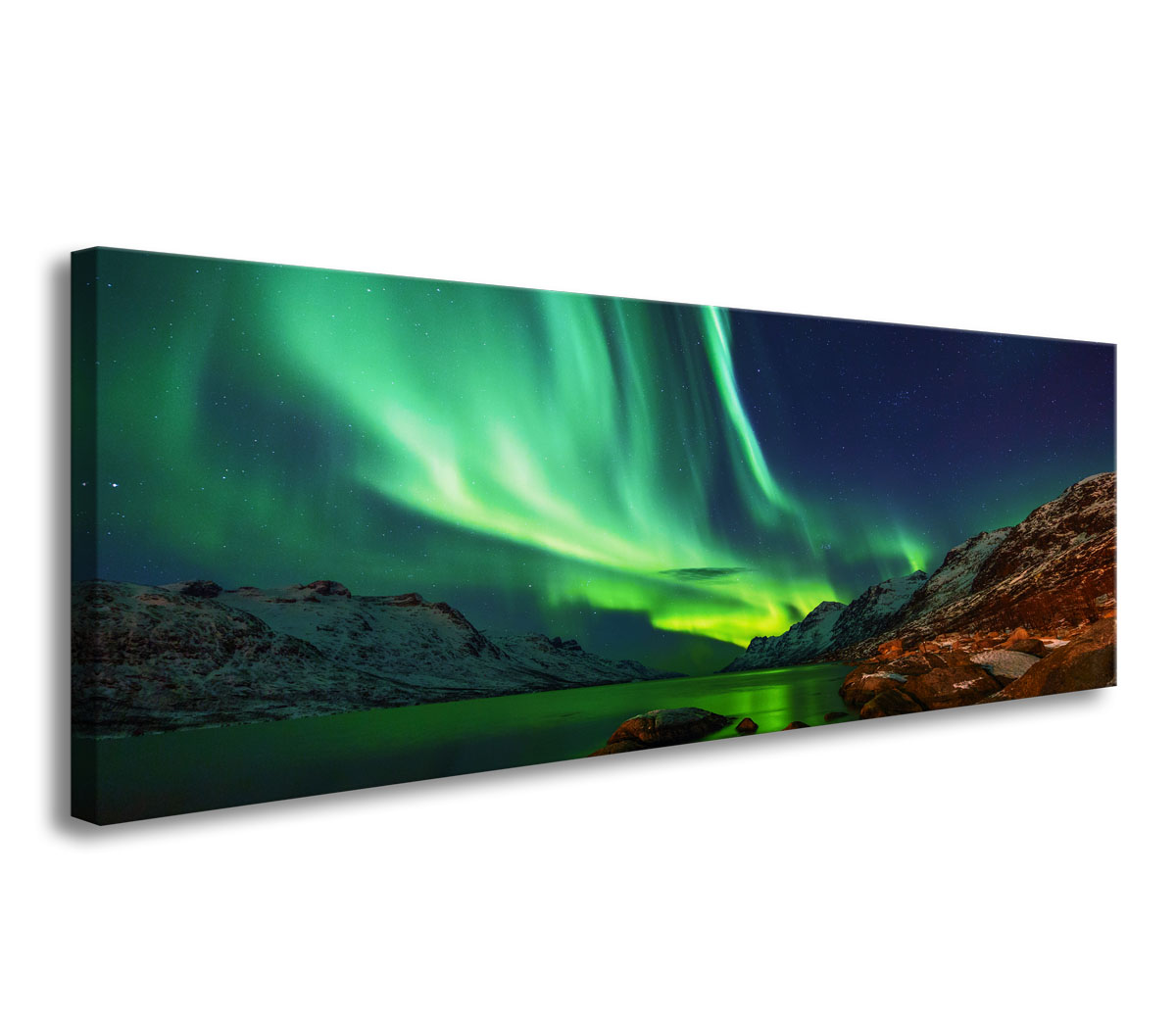 Leinwandbild fertig gerahmt Polarlicht 120x40 cm