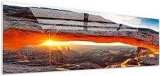 Glasbild auf Acrylglas Felsen Sonne Bild 90 x 30cm 5803