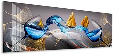 Glasbild auf Acrylglas digitale Kunst Schiff Gläser 90 x 30cm 5808 Glasbilder