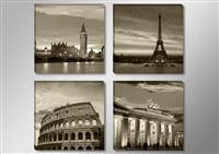 Leinwand Bild fert gerahmt Städte London Paris Rom Berlin 4x30cm XXL 4 6604